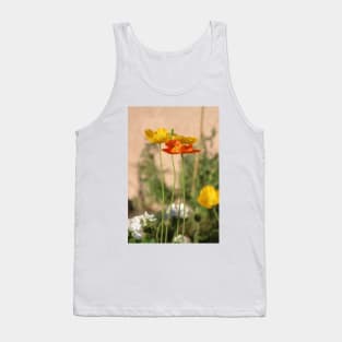 Rust Orange and Butter Yellow Poppies Tank Top